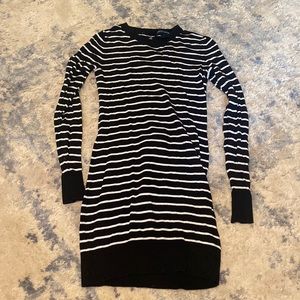 Black and white striped French Connection sweater dress size US 4